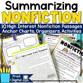 Summarizing Passages Nonfiction Text Summary Anchor Charts
