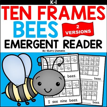 Preview of Spring Emergent Reader | Bees | Insects | Ten Frames to 20 | Number Words