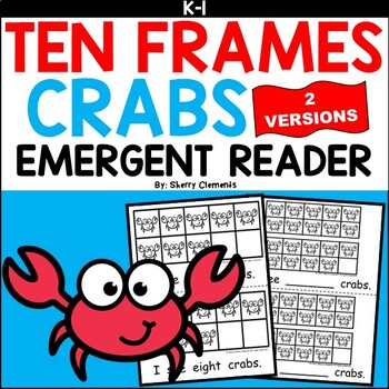 Preview of Summer Emergent Reader | Crabs | Ocean | Ten Frames to 20 | Number Words