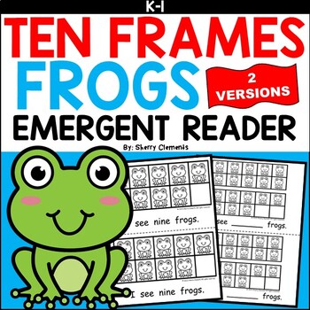 Preview of Summer Emergent Reader | Frogs | Pond | Ten Frames to 20 | Number Words