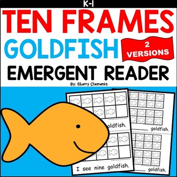 Preview of Summer Emergent Reader | Goldfish | Ten Frames to 20 | Number Words