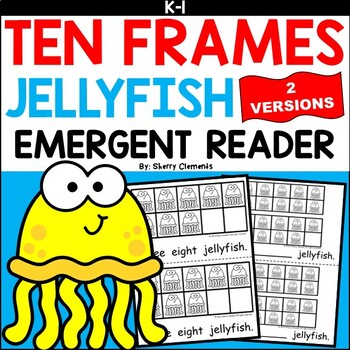 Preview of Summer Emergent Reader | Jellyfish | Ocean | Ten Frames to 20 | Number Words
