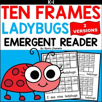 Preview of Ladybugs Emergent Reader | Insects | Ten Frames to 20 | Number Words