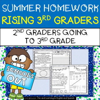 Preview of Summer Homework for Rising 3rd Graders(2nd going to 3rd Grade) Distance Learning
