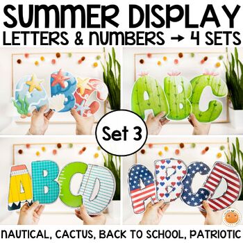 Preview of 50% OFF Summer Letters and Numbers Bundle- Bulletin Boards - Ocean, 4th July