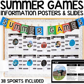 Preview of 50% OFF Summer Olympics 2024 Paris Information Posters & Slides 38 Summer Games