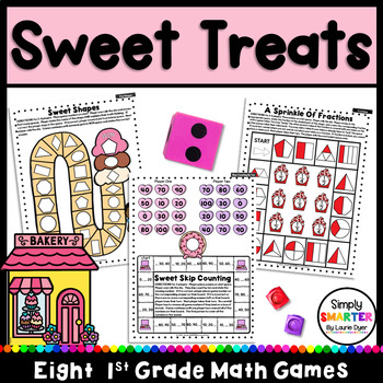 Preview of Sweet Treats Themed First Grade Math Games