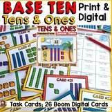 BASE TEN: PLACE VALUE: TENS AND ONES PRINT SCOOT CARDS & B