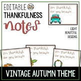 Thankful for You Notes Editable Thanksgiving Vintage Fall Theme