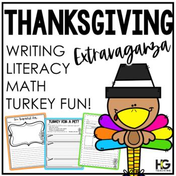 Preview of Thanksgiving Activities: Writing, Reading, Math, Turkey FUN