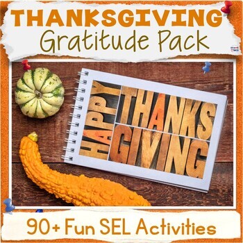 Preview of 50% OFF Thanksgiving Gratitude Activity Packet, ELA Worksheets Middle School SEL
