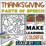 Thanksgiving Parts of Speech Color by Number
