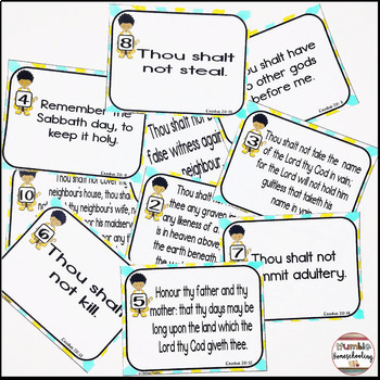 The 10 Commandments Clip Cards by Christina Paulden | TPT