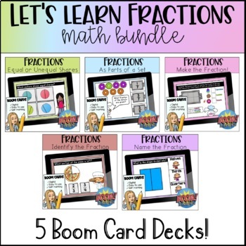 Preview of Understanding Fractions: BOOM CARDS BUNDLE- Digital Learning