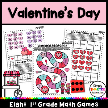 Preview of Valentine's Day Themed First Grade Math Games