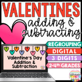 Valentines Day 3 Digit Addition and Subtraction With Regrouping