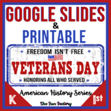 Digital Veterans Day Activities for Google Slides™ AND Printable