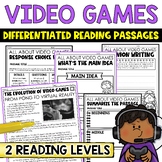 Video Games Differentiated Reading Comprehension Passages 