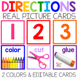 Visual Direction Cards with Real Pictures for Classroom Ma