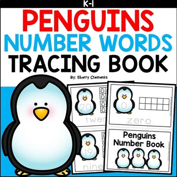 Preview of Winter | Penguins | Numbers | 0-20 | Number Words | Tracing | Book