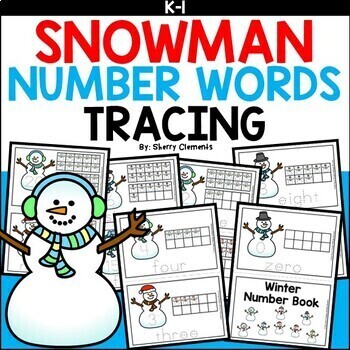 Winter | Snowman | Numbers | 0-20 | Number Words | Tracing | Book