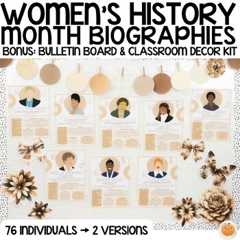 Preview of Women's History Month Biography Posters | March Bulletin Board / Door Decor