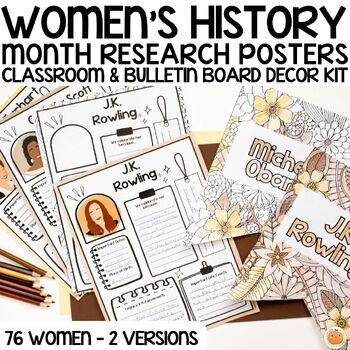 Preview of Women's History Month Research Projects & Posters, Classroom Decor