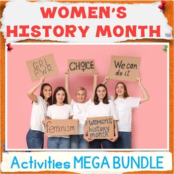 Preview of 50% OFF Women's History Month Activities - Middle School Worksheets MEGA Bundle
