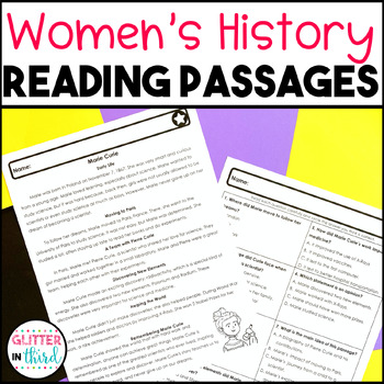 Preview of Women's History Nonfiction Reading Comprehension Passages Biography