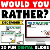 December Christmas Would You Rather Opinion Writing Prompt