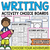 Writing Choice Board Activities Menus Literacy ELA Early F