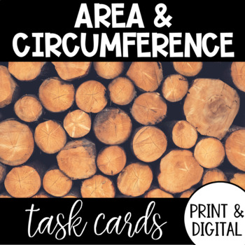 Preview of Area and Circumference of Circles Task Cards