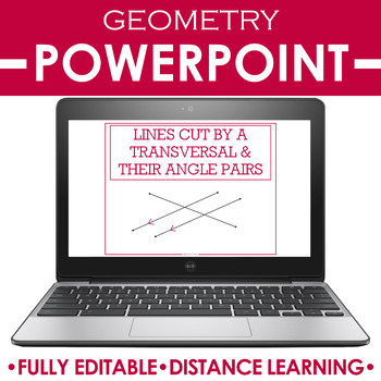 Preview of Geometry PowerPoint | Teaching Lines Cut by a Transversal | DISTANCE LEARNING
