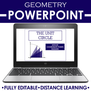 Preview of Geometry PowerPoint Unit Circle DISTANCE LEARNING