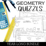 Geometry Quiz Year Long Bundle