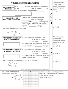 pythagorean theorem converse and inequalities assignment