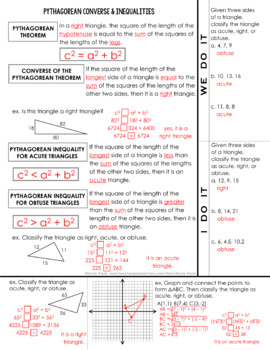 pythagorean theorem converse and inequalities assignment answer key