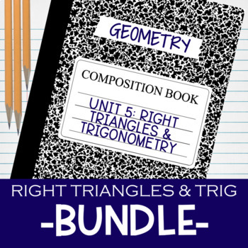 Preview of Right Triangles and Trigonometry Bundle Interactive Notebook Notes