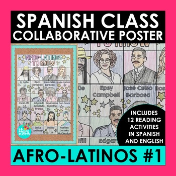 Preview of Afro-Latinos Collaborative Poster & Reading Activities in Spanish and English #1