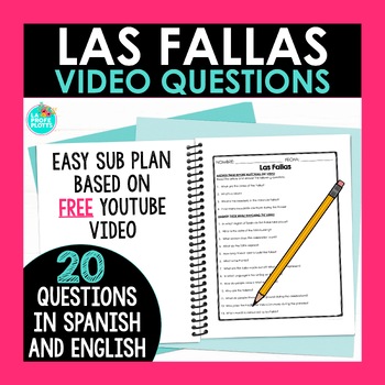 Preview of Las Fallas YouTube Video Questions in Spanish and English Spanish Culture