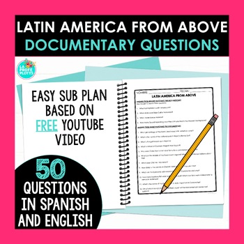 Preview of Latin America from Above YouTube Video Questions in Spanish and English