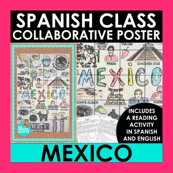 Preview of Mexico Collaborative Poster and Reading Activity for Spanish Class