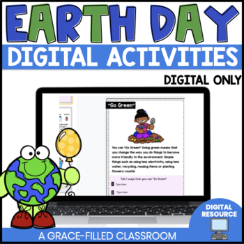 Preview of Earth Day Digital Passages and Comprehension Pages