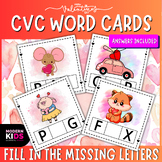 CVC Word Cards Fill in the Missing Letters