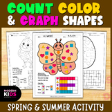 Count Color & Graph Shapes Spring & Summer Activity Pages