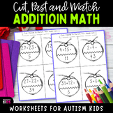 Cut, Past and Match the Addition for Autism Kids