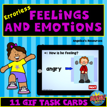 Preview of Errorless Learning Identifying Feelings and Emotions Boom Cards™ - ABA - Speech
