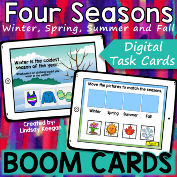 Preview of BOOM CARDS for the Four Seasons