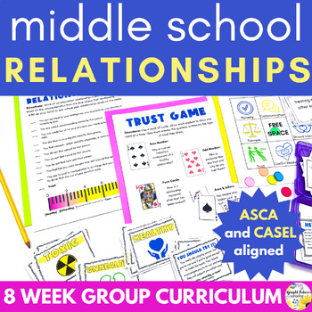 Preview of Relationship Skills Middle School Counseling Group | Build Healthy Relationships