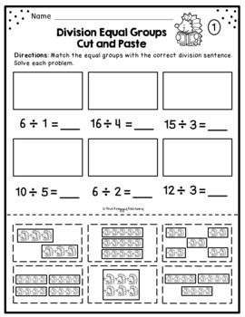 division equal groups division worksheets by the froggy factory